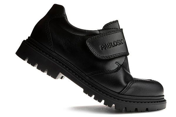 Pablosky Kids Black Leather Boys Schools Shoe - 728410