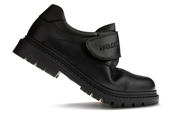 Pablosky Kids Black Leather Boys Schools Shoe - 728510