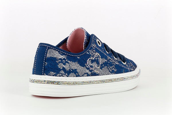 Paola Kids Navy Denim Girls Sneaker - 963420