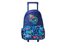 Smiggle Football Rolling Backpack with Light-up Wheels - Blue