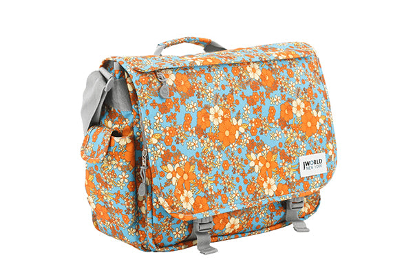 J World Thomas Laptop Messenger Bag BB-16P, Retro Bloom