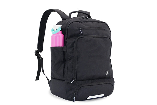J World Packmate 2 in 1 Backpack with Built-in Lunch Bag BP2510L, Black