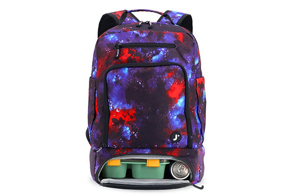 J World Packmate 2 in 1 Backpack with Built-in Lunch Bag BP2510L, Galaxy