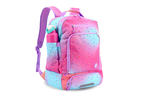 J World Packmate 2 in 1 Backpack with Built-in Lunch Bag BP2510L, Confetti