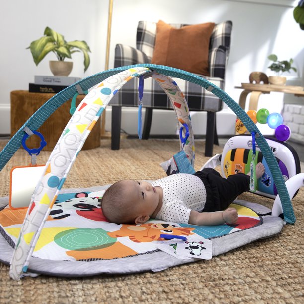 Baby Einstein Kickin' Tunes 4-in-1 Baby Activity Gym & Tummy Time Play Mat with Piano