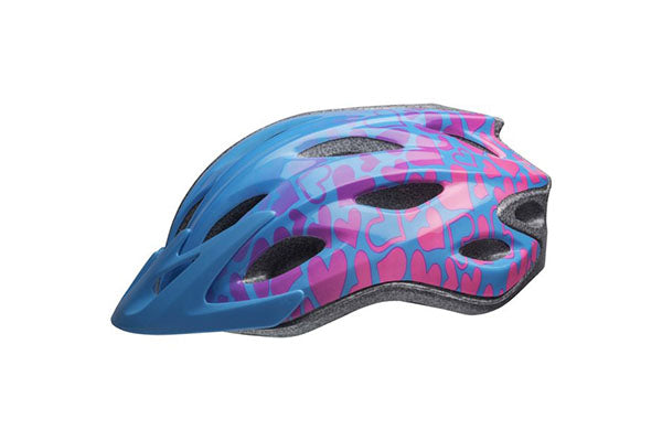 bell axle helmet Bell Axle Bike Helmet, Blue/Pink/Vivid Hearts, Child 5+