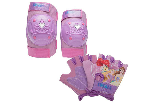 Bell Sports Disney Princess Protective Pad and Glove Set, Purple/Pink