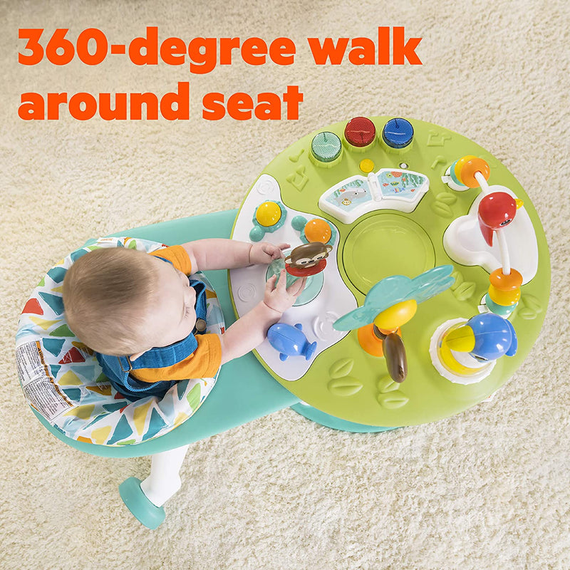 Bright Starts Around We Go 2-in-1 Walk-Around Baby Activity Center & Table, Tropic Cool, Ages 6 Months+