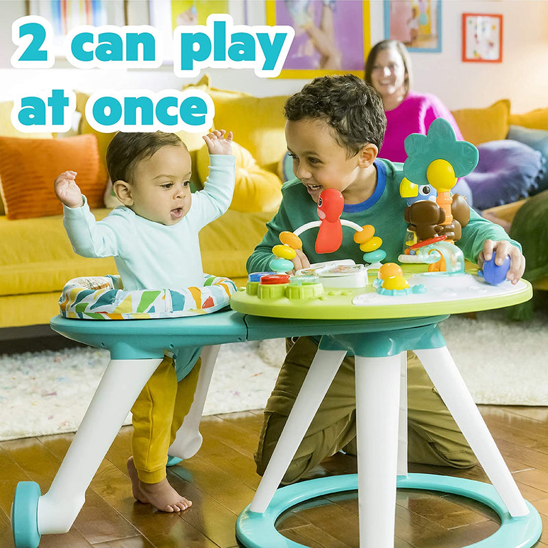 Bright Starts Around We Go 2-in-1 Walk-Around Baby Activity Center & Table, Tropic Cool, Ages 6 Months+