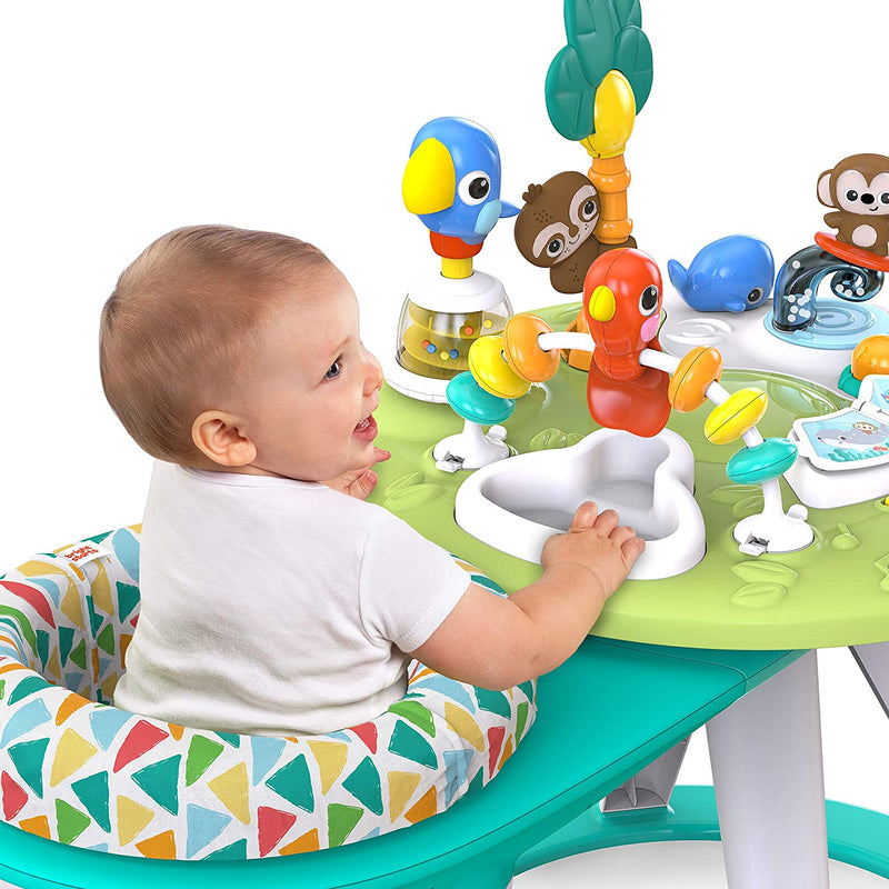 Bright Starts Around We Go 2-in-1 Walk-Around Baby Activity Center & Table, Tropic Cool, Ages 6 Months+