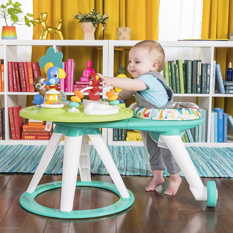 Bright Starts Around We Go 2-in-1 Walk-Around Baby Activity Center & Table, Tropic Cool, Ages 6 Months+