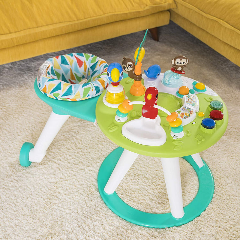 Bright Starts Around We Go 2-in-1 Walk-Around Baby Activity Center & Table, Tropic Cool, Ages 6 Months+