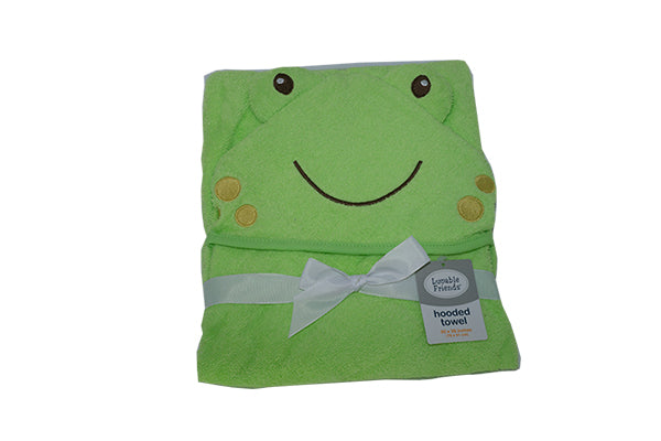 Luvable Friends Baby Lemon Cotton Hooded Towels, One Size