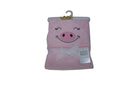 Hudson Baby Animal Face Hooded Baby Towel - Pink