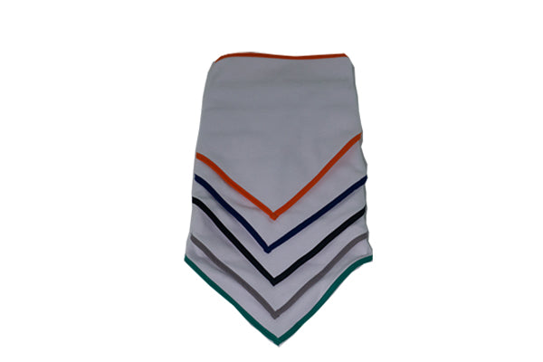 George White Color Contrast Trim Dribble Bibs 5 Pack