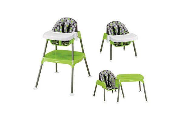 Evenflo 3-in-1 Eat & Grow Convertible High Chair, Dottie Lime