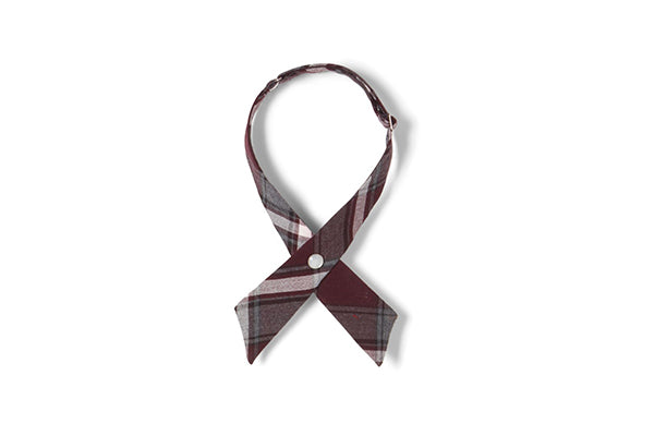 French Toast Girls Adjustable Plaid Cross Tie, Burgundy