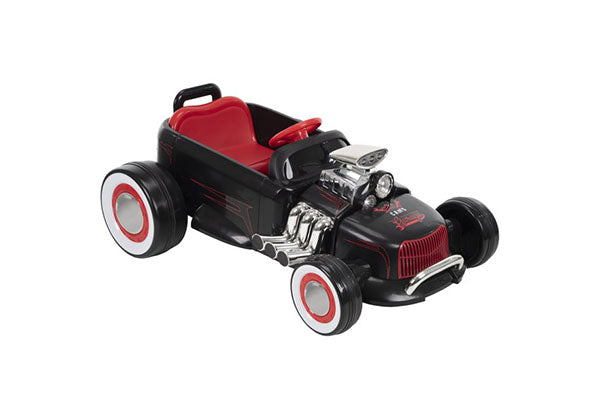 Huffy 6V Hot Rod Racer Boys' Ride-On Electric Car for Kids, Black