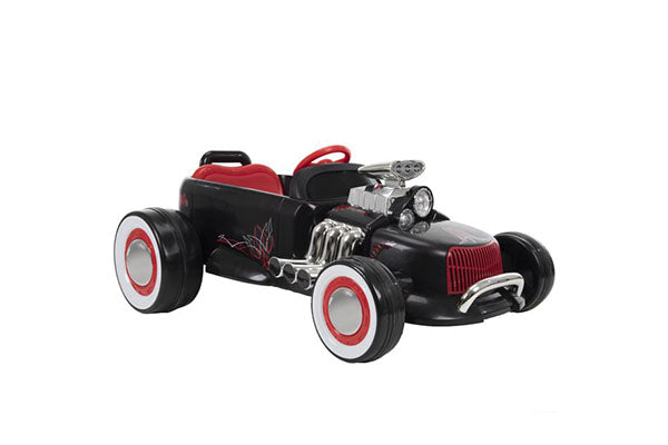 Huffy 6V Hot Rod Racer Boys' Ride-On Electric Car for Kids, Black