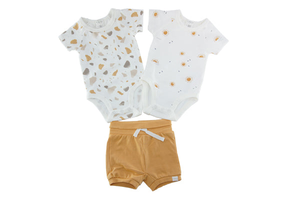 Firsts 3pc Bodysuit Shorts Set