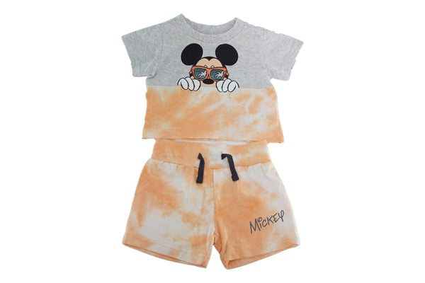 Disney Baby Grey/Tie Dye Infant Boys 2piece Short Set