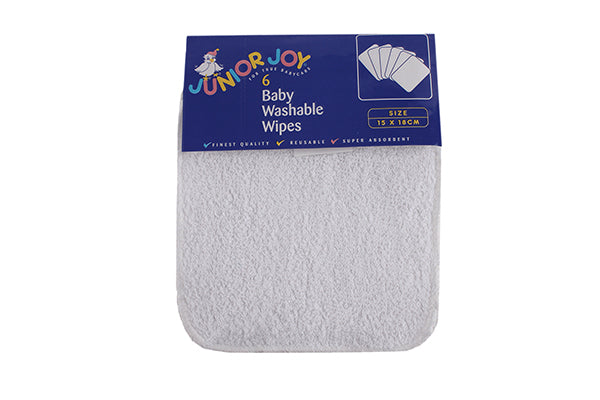 6Pcs Junior Joy Washable Baby Cotton Wipes White