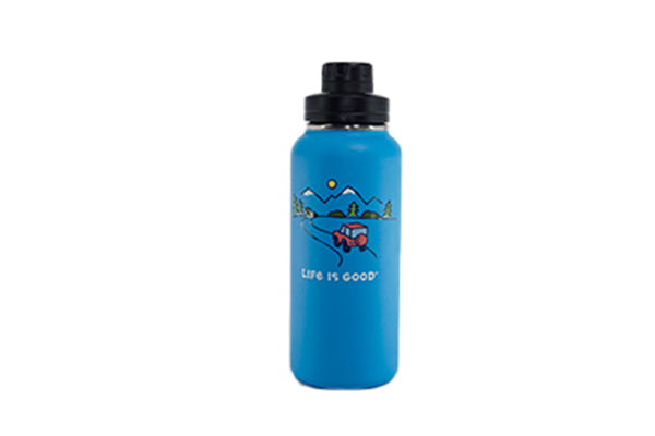 Life is Good Blue Stainless Steel Insulated Water Bottle