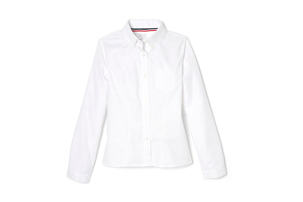 French Toast Girls Long Sleeve Oxford Blouse, White