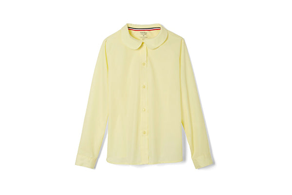 French Toast Girls Long Sleeve Peter Pan Collar Blouse, Yellow