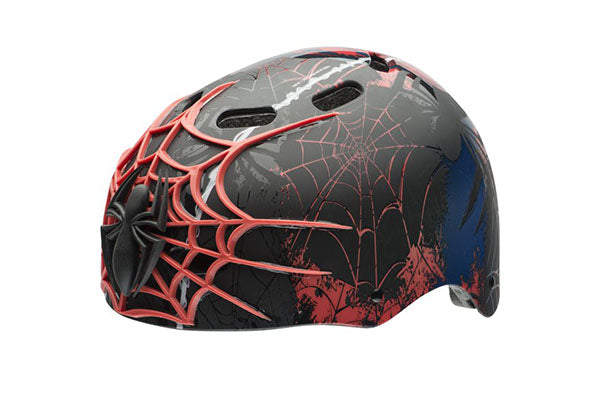 Marvel Spider-Man 3D Web Slinger Multisport Bell Bike Helmet, Black, Child 5+