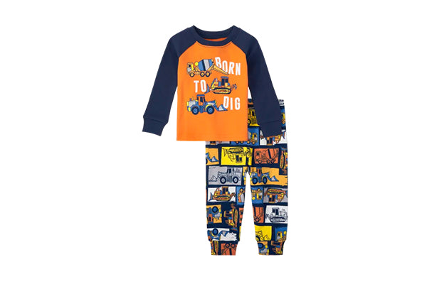 PJ Place Baby and Toddler Boys Construction Snug Fit Cotton Pajamas - Thunder Blue