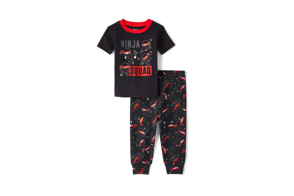 PJ Place Baby and Toddler Boys Ninja Squad Snug Fit Cotton Pajamas - Black