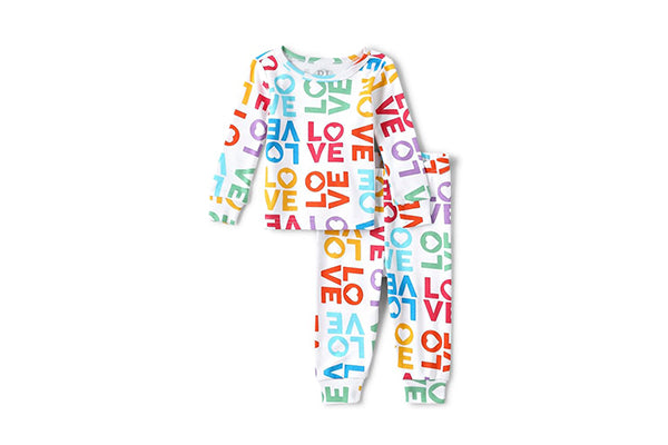 PJ Place Baby Girls Rainbow Love Snug Fit Pajamas Set