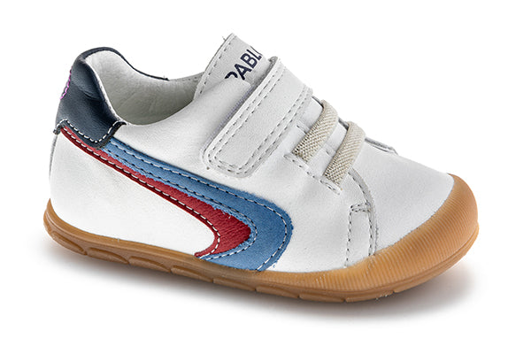 Pablosky White Leather Sneakers with Adherent Closure - 060330