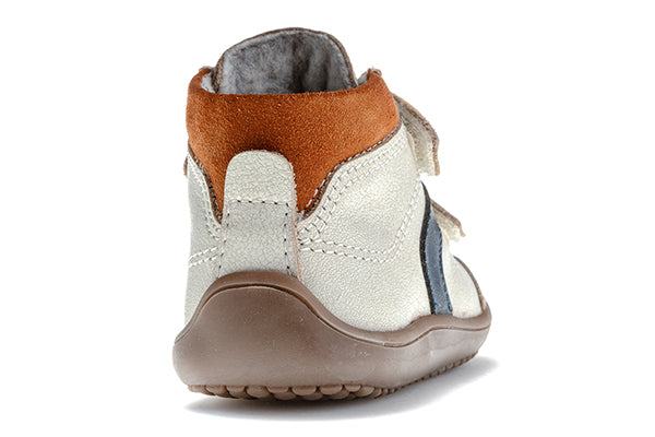 Pablosky Kids White Crack Suede Leather Boys Ankle Shoe - 064206
