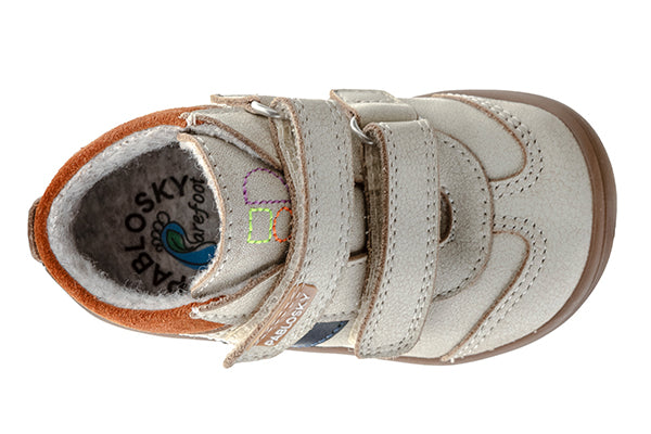 Pablosky Kids White Crack Suede Leather Boys Ankle Shoe - 064206
