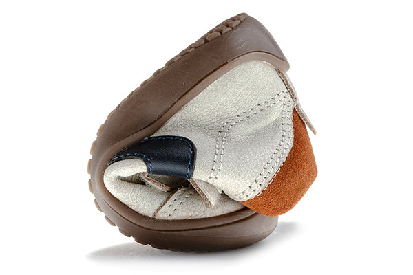 Pablosky Kids White Crack Suede Leather Boys Ankle Shoe - 064206