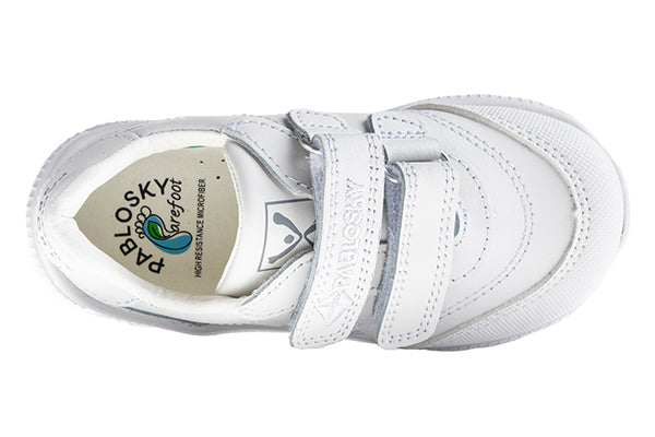 Pablosky Kids Unisex White Sneaker Shoe with Double Velcro Closure - 203900