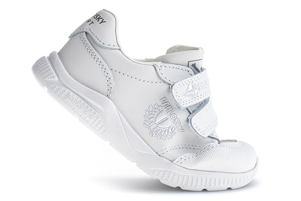 Pablosky Kids Unisex White Sneaker Shoe with Double Velcro Closure - 203900