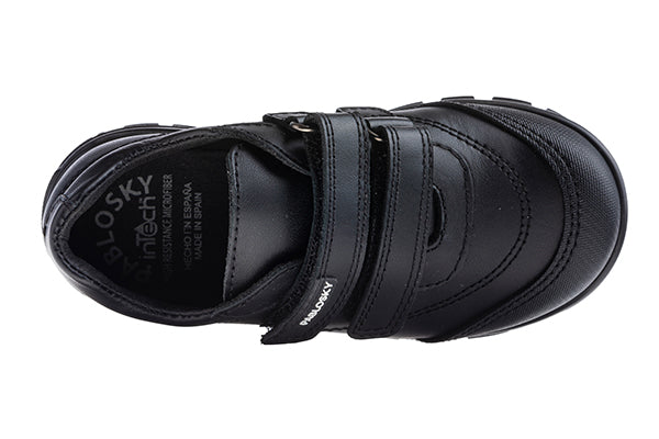 Pablosky Kids Unisex Black Double Velcro Sneaker Shoe - 354710