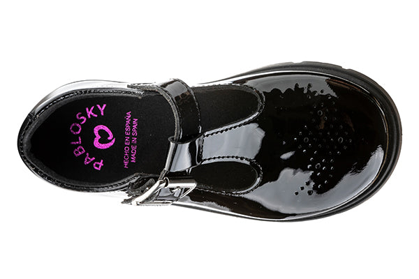 Pablosky Kids Black Patent Mary Jane Girls Shoe - 360119