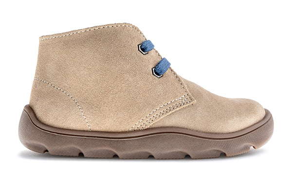Pablosky Kids Taupe Suede Leather Boys Boots with Laces - 519038