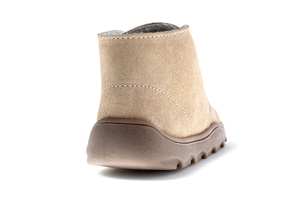 Pablosky Kids Taupe Suede Leather Boys Boots with Laces - 519038