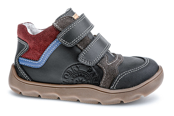 Pablosky Kids Brown Leather Boys Boots with Adherent Closure - 519414