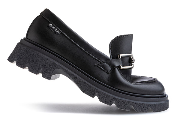 Paola Kids Black Leather Chucky Girls Shoe - 873015