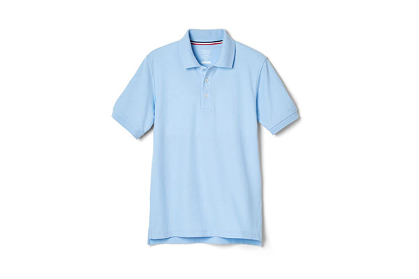 French Toast Unisex Short Sleeve Pique Polo Shirt, Light Blue