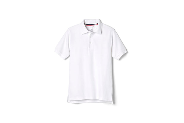 French Toast Unisex Short Sleeve Pique Polo Shirt, White