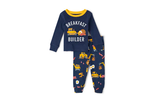 PJ Place Baby and Toddler Boys Construction Snug Fit Pajamas - Thunder Blue