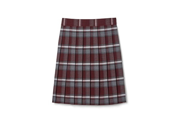 French Toast Girls Plaid Pleated Skirt, Burgundy