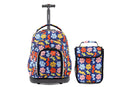 J World Lollipop Kids Rolling Backpack With Lunch Bag (16 Inch) RBS-16LSP, Baby Cloud